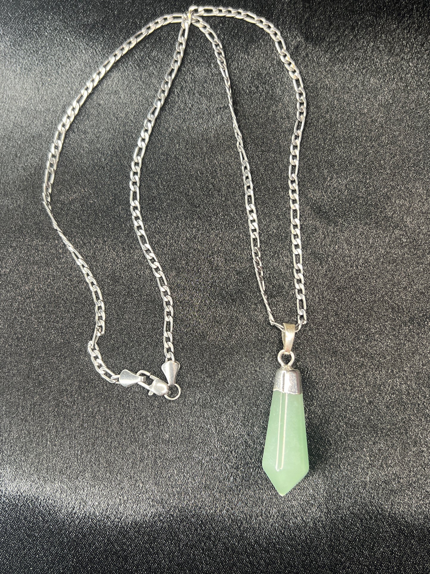 Green Aventurine Faceted Pendulum Necklace