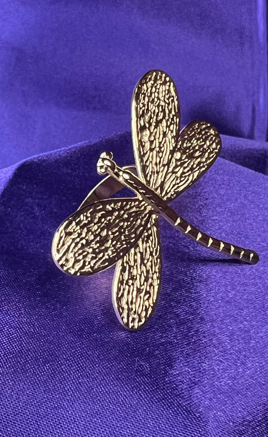 Large Gold Dragonfly Rings