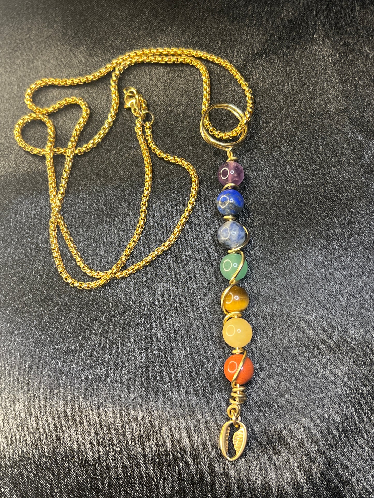 Gold Wrapped Chakra Alignment Necklace