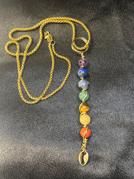 Gold Wrapped Chakra Alignment Necklace