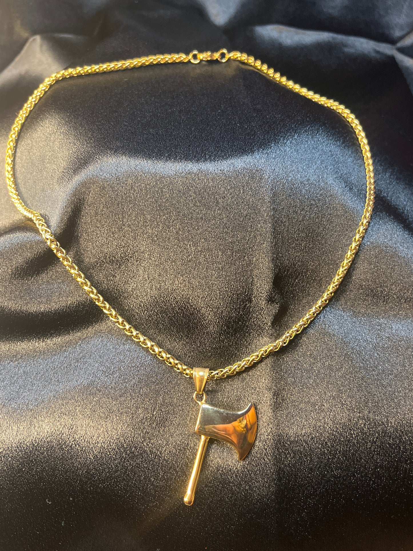 Large Gold Axe Necklace