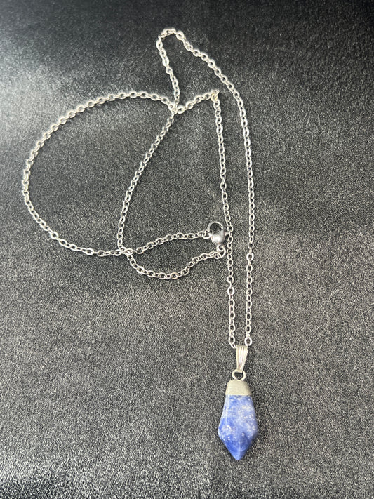 Blue Sodalite Faceted Pendulum Necklace
