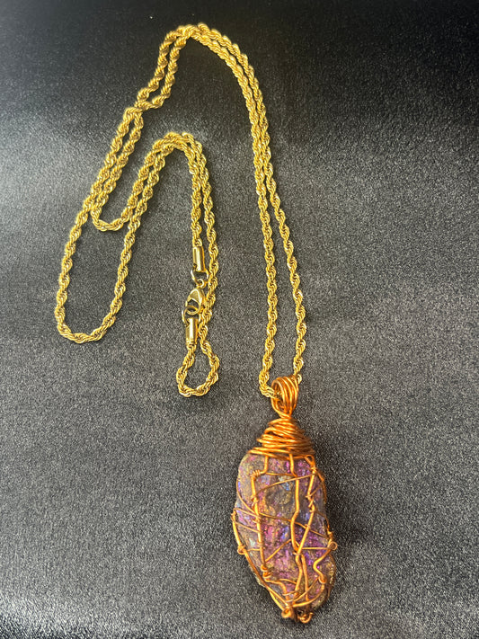 Wrapped Chalcopyrite Necklace