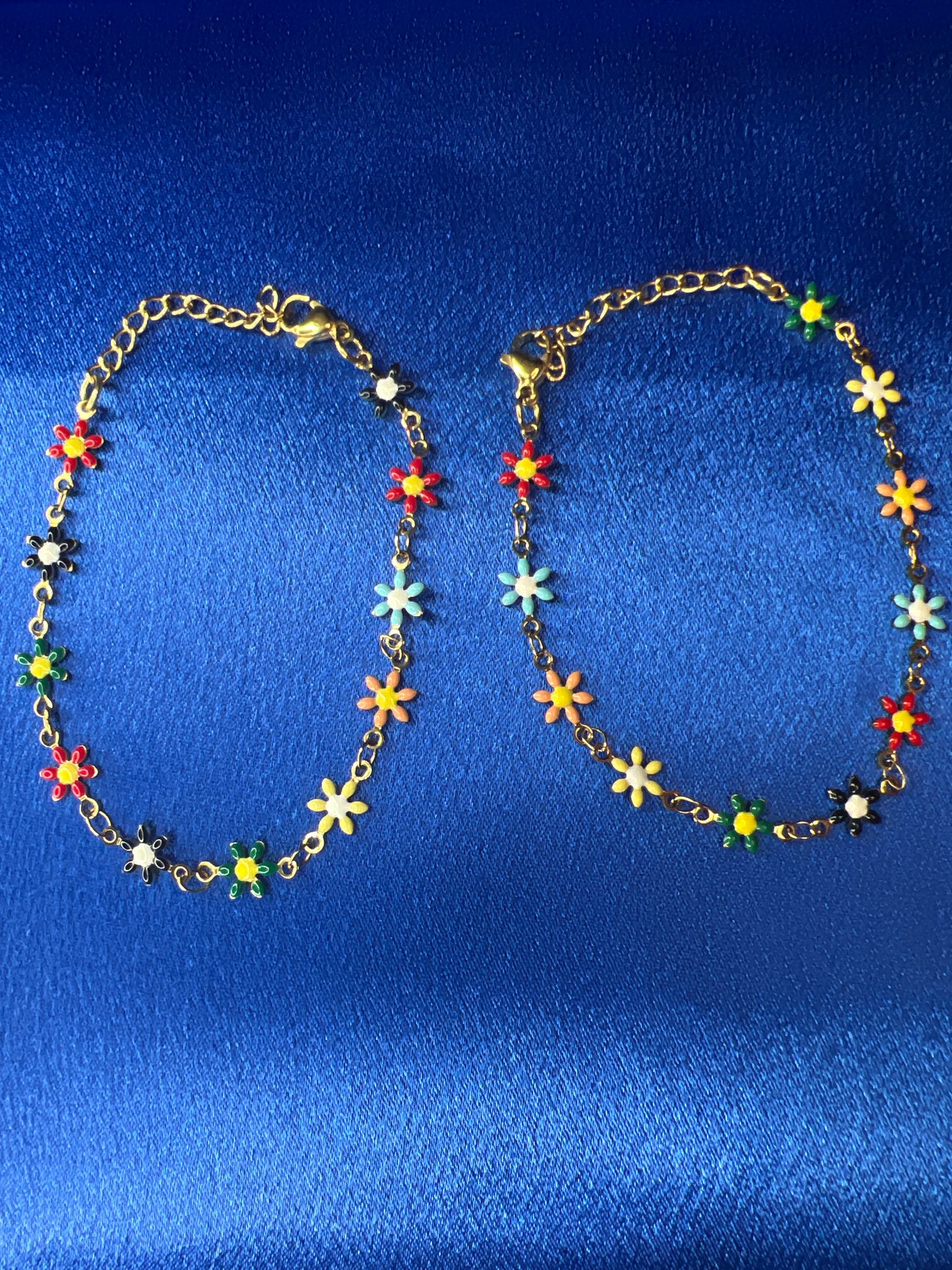Gold Colorful Flower Bracelets