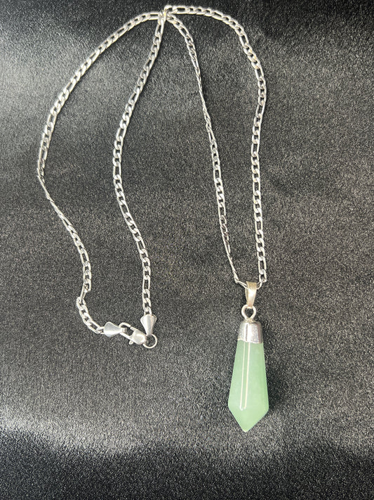Green Aventurine Faceted Pendulum Necklace