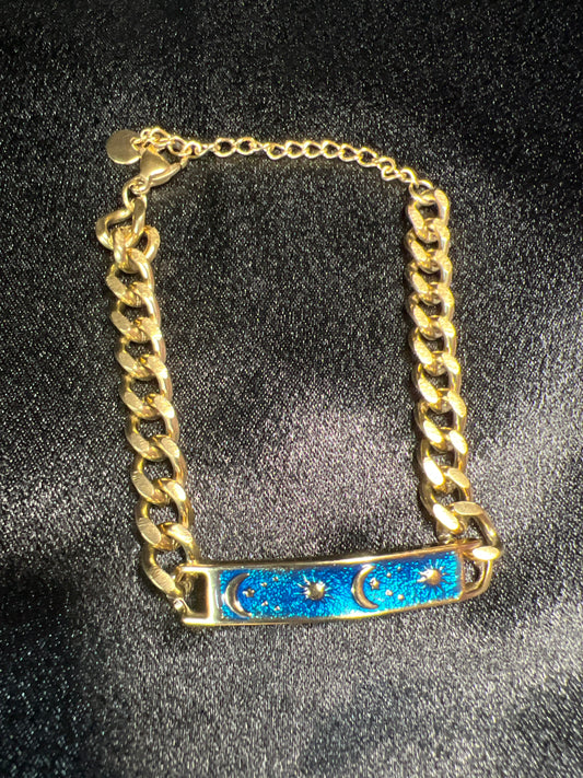 Dreamy Gold Moon & Sun Bar Bracelet