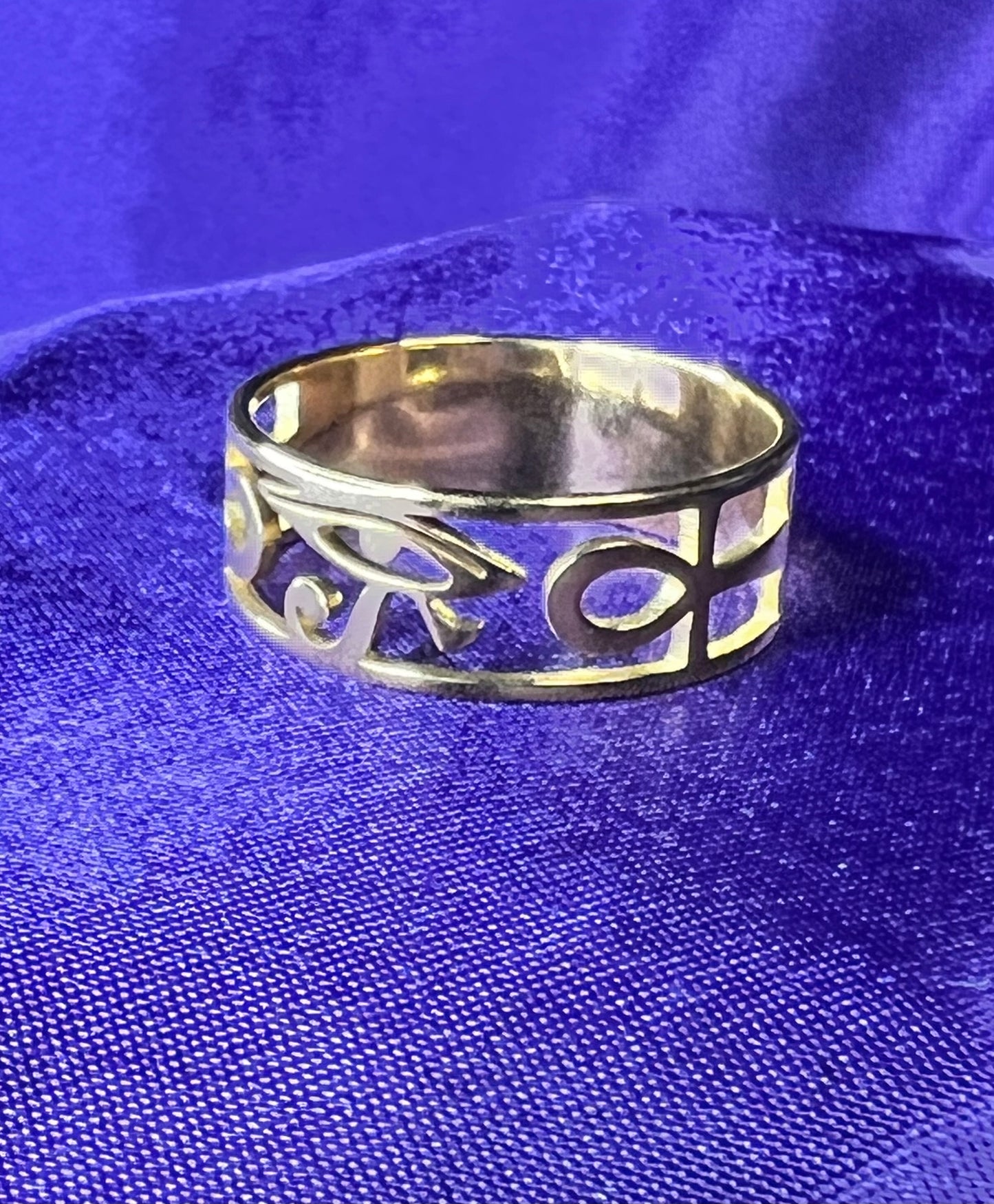 Gold Eye of Ra & Ankh Rings
