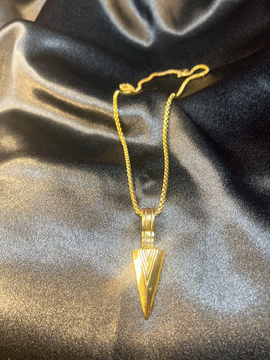 Large Gold Dagger Necklace