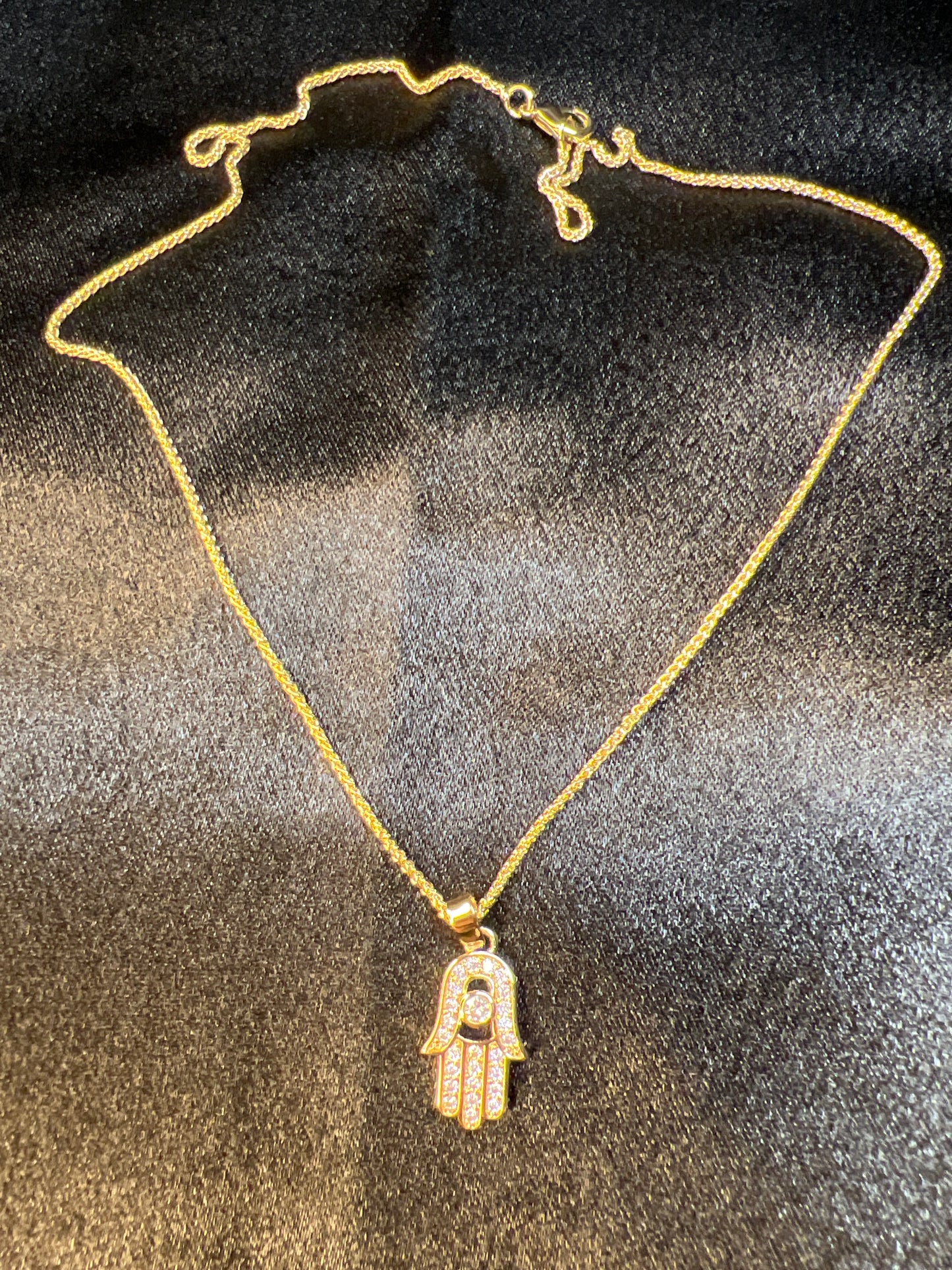 Gold Dainty Hamsa Necklace