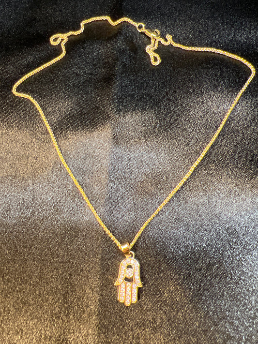 Gold Dainty Hamsa Necklace