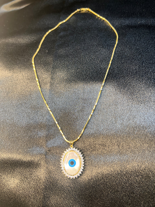 Gold Elegant Evil Eye Necklace