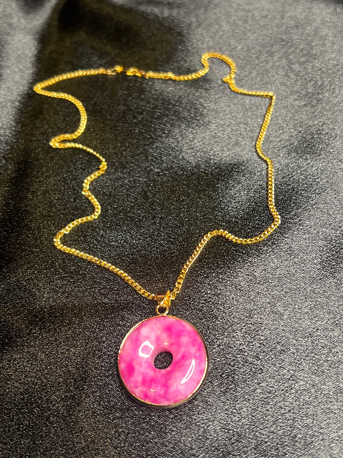 Framed Jade Donut Necklaces