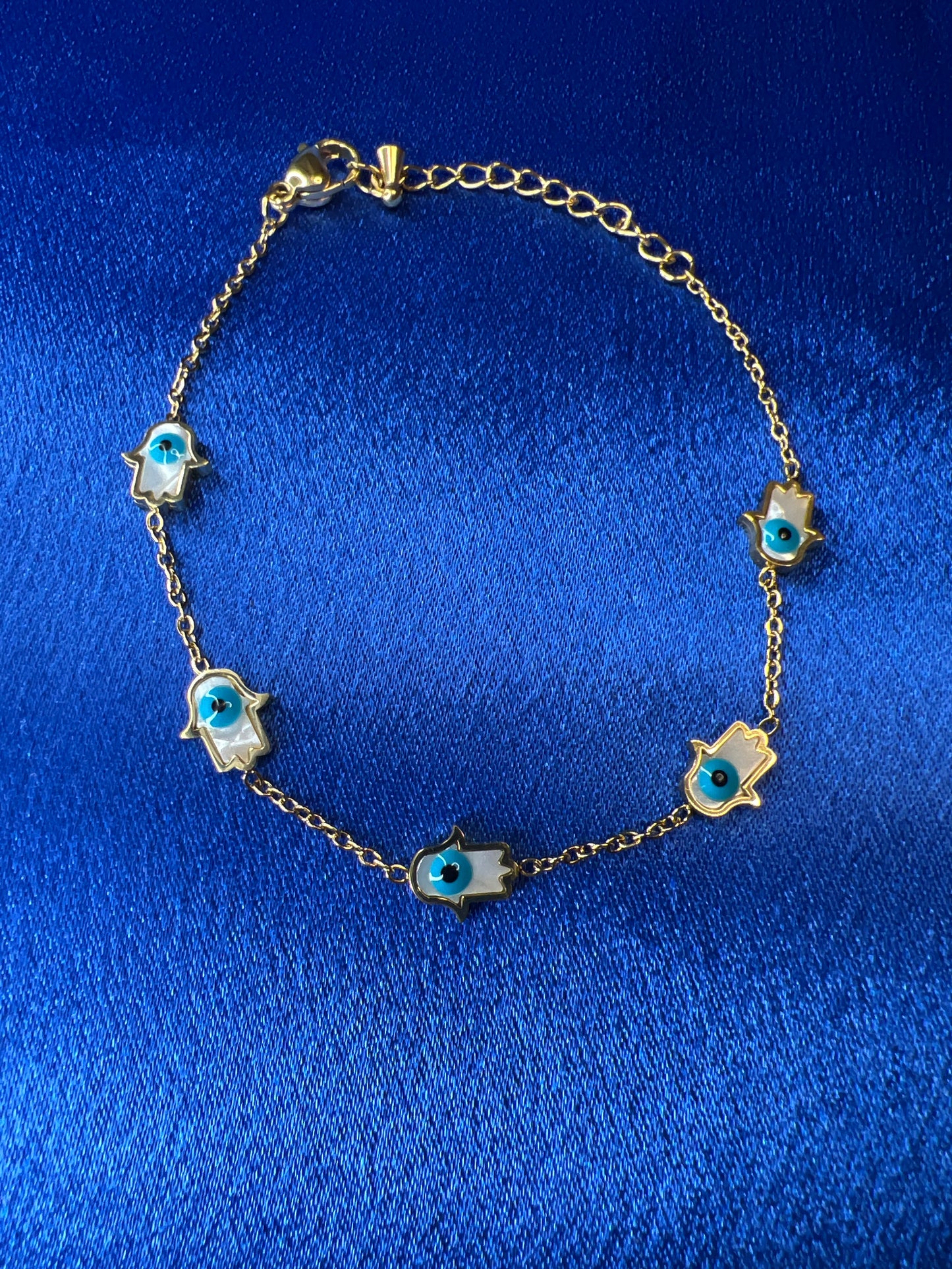 Gold Hamsa & Evil Eye Bracelet