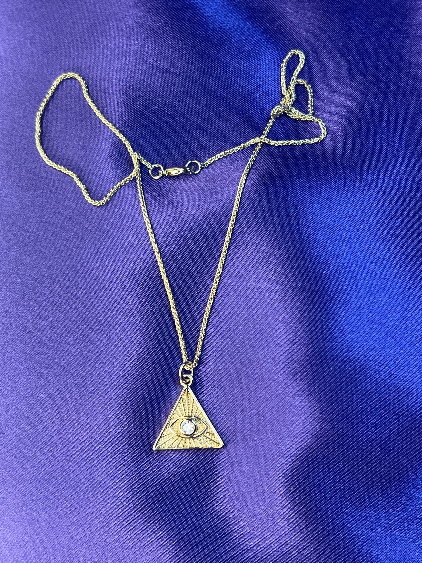 Silver Protection Pyramid Necklace
