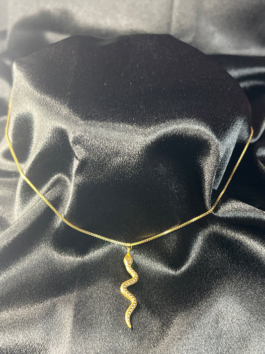 Gold Simple Snake Necklace