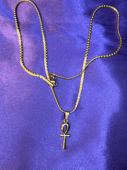Divine Ankh Necklace (Gold)